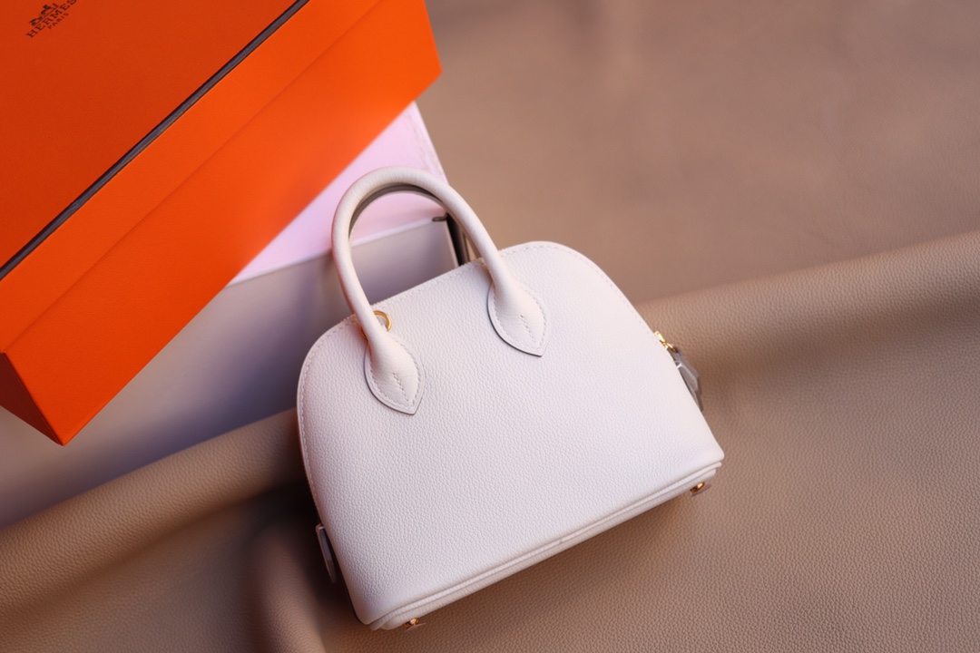 에르메스 미니 볼리드백 화이트 금장 에버컬러